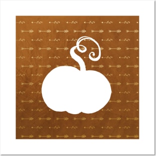 Fall Golden Arrow Pumpkin Posters and Art